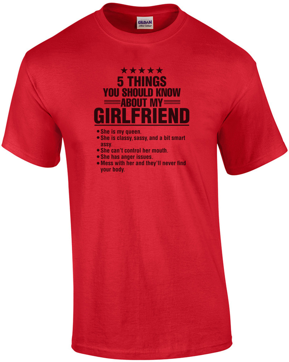 5 Things You Should Know About My Girlfriend Funny T Shirt Cde