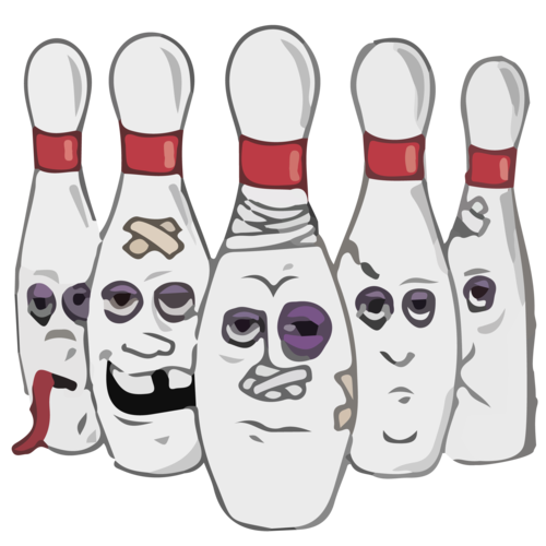 Beat Up Bowling Pins - Funny Bowling T-Shirt shirt