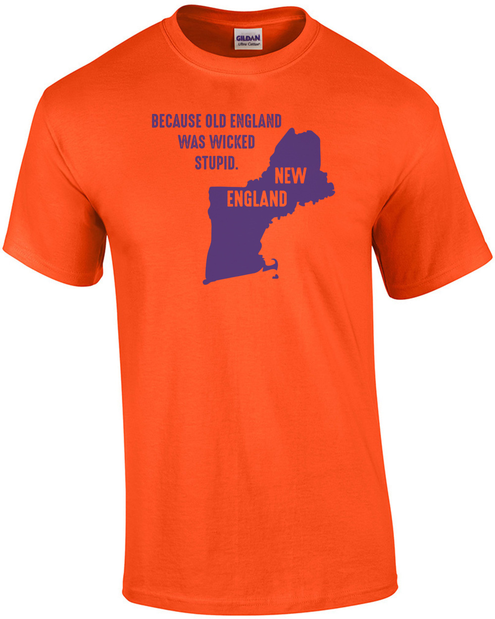  NEW ENGLAND, BECAUSE OLD ENGLAND WAS WICKED STUPID T-Shirt :  Clothing, Shoes & Jewelry