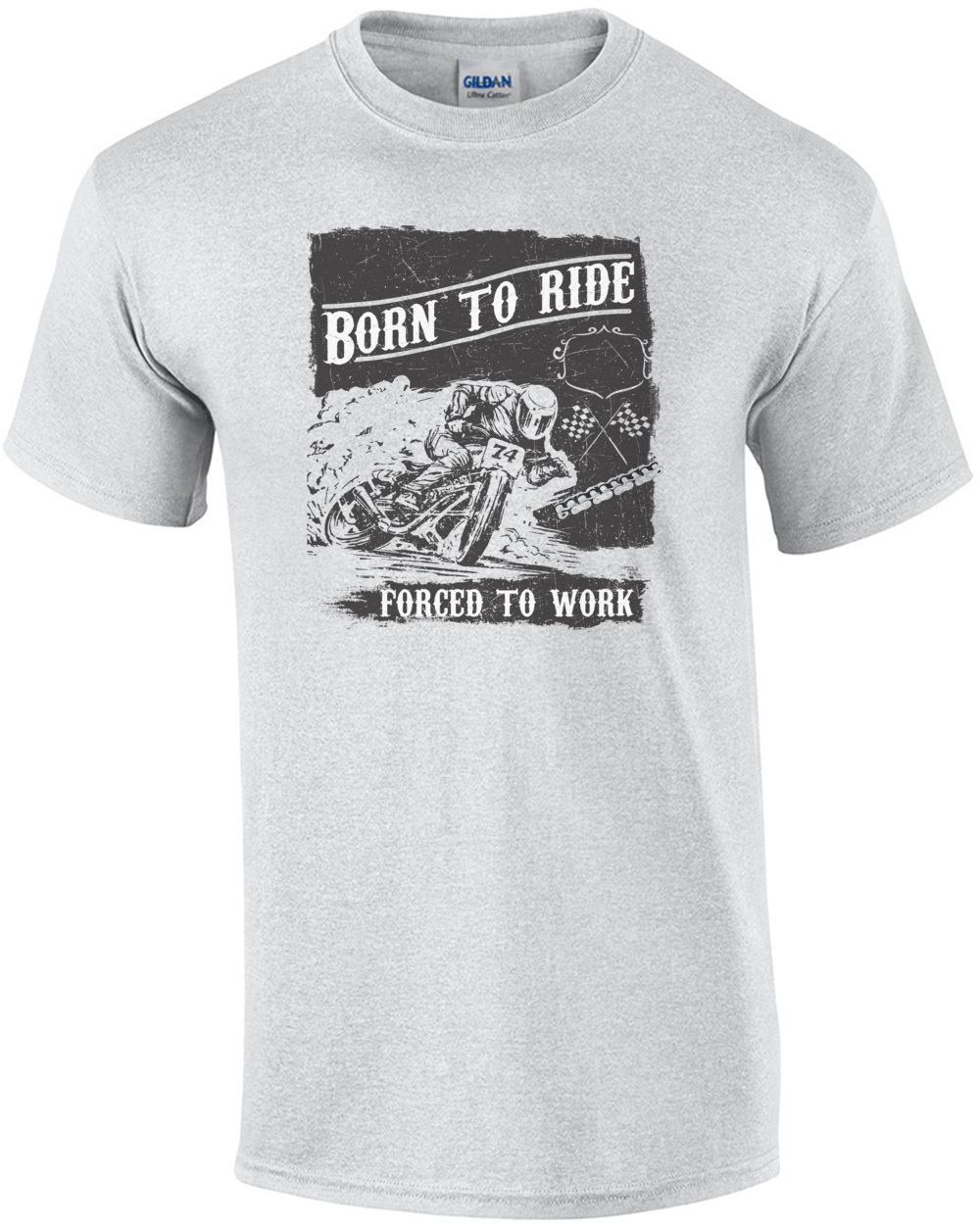 beskyttelse wafer procent Born To Ride Forced To Work Biker Motorcycle T-Shirt | eBay