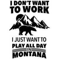 I don't want to work I just want to play all day in Montanna - Montana T-Shirt