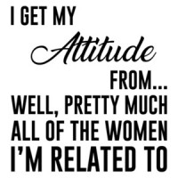 I get my attitude from... well, pretty much all of the women I'm related to - funny t-shirt