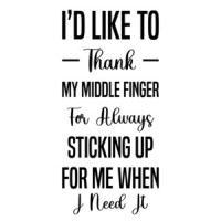 I'd like to thank my middle finger for always sticking up for me when I need it. Sarcastic T-Shirt