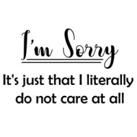 I'm Sorry. It's Just That I Literally Do Not Care At All.  T-Shirt