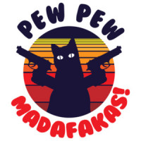 Pew Pew Madafakas! Funny Cat T-Shirt