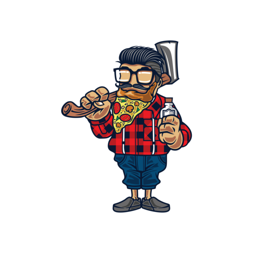 Lumberjack Pizza Beard T-Shirt