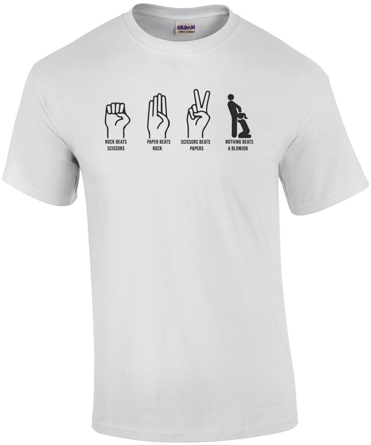 Rock, Paper, Scissors, Blowjobs - offensive sexual t-shirt