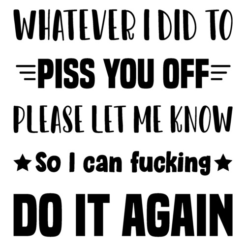 Whatever I Did To Piss You Off Please Let Me Know So I Can Fucking Do It Again Funny T Shirt 7347